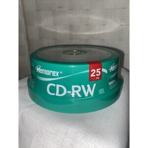 Memorex CD-RW 25 Pack Recordable RewrItable 80 min 700 MB 4x Multi-Speed - NEW